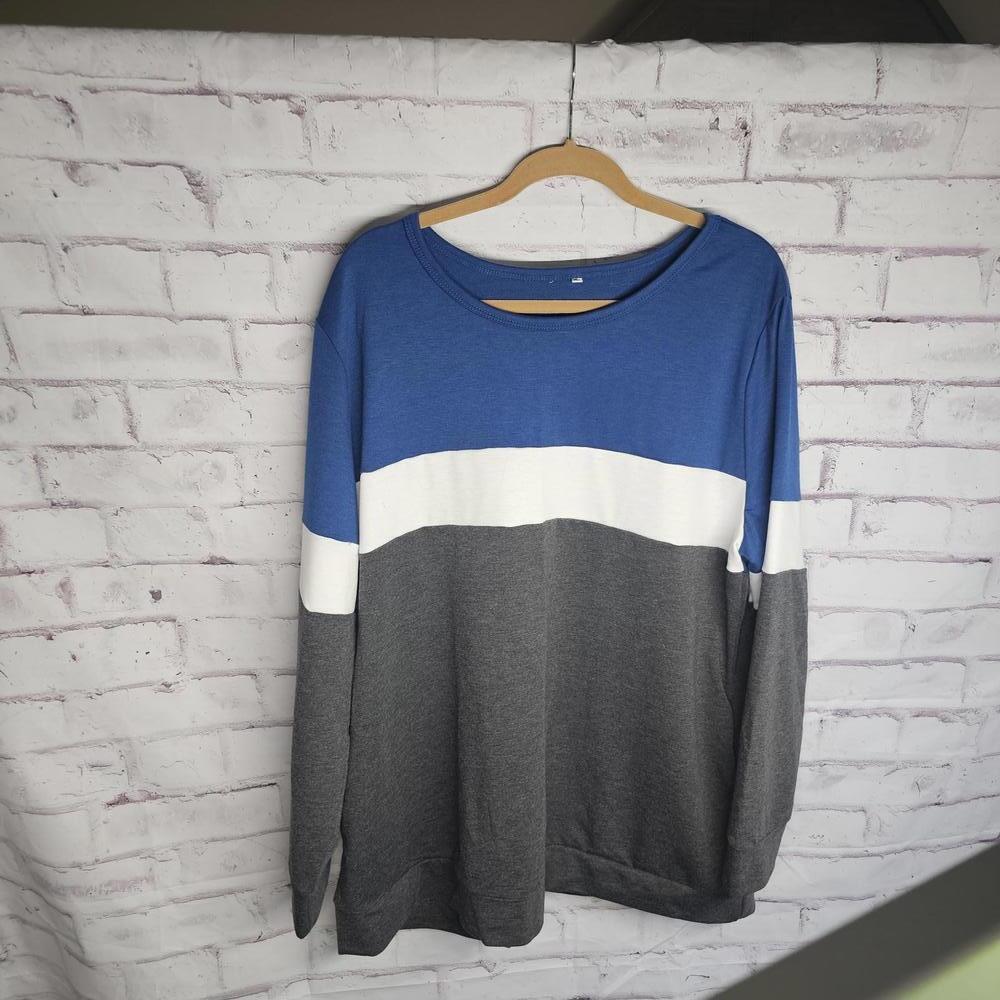 Blue, Grey, White Sweatshirt
